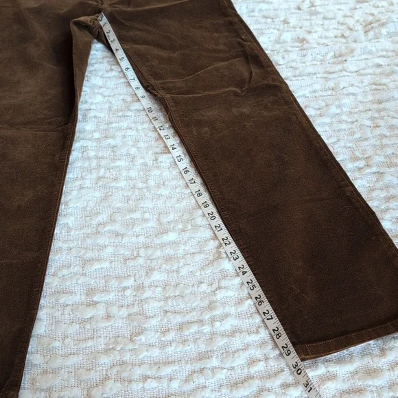 Madewell Pecan Chocolate Longline Straight Pants 27 Regular Velour Velvet - Picture 12 of 12